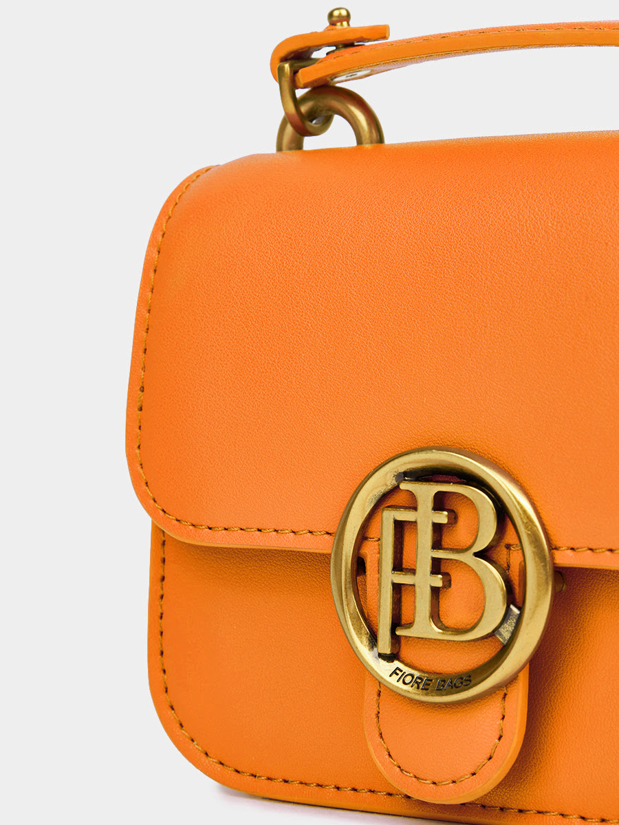 Классическая кожаная сумка Serena цвет оранжевый